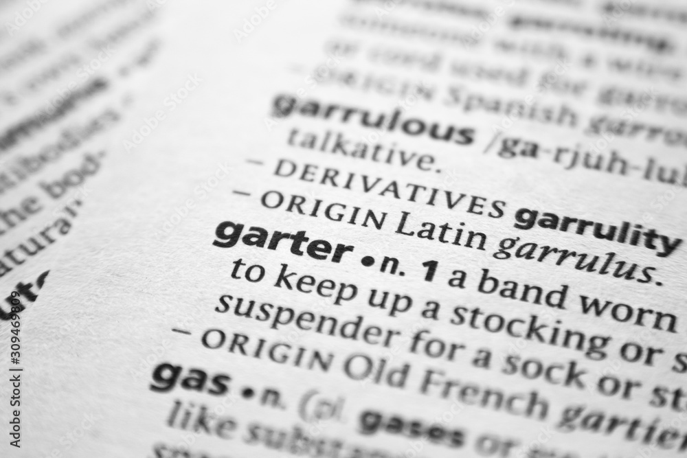 Word or phrase Garter in a dictionary. Word or phrase Garter in a dictionary.