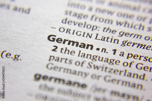 Word or phrase German in a dictionary.