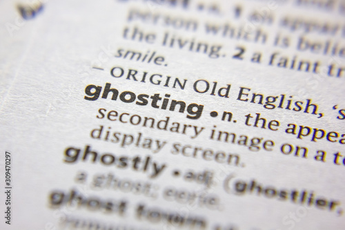 Word or phrase Ghosting in a dictionary. photo