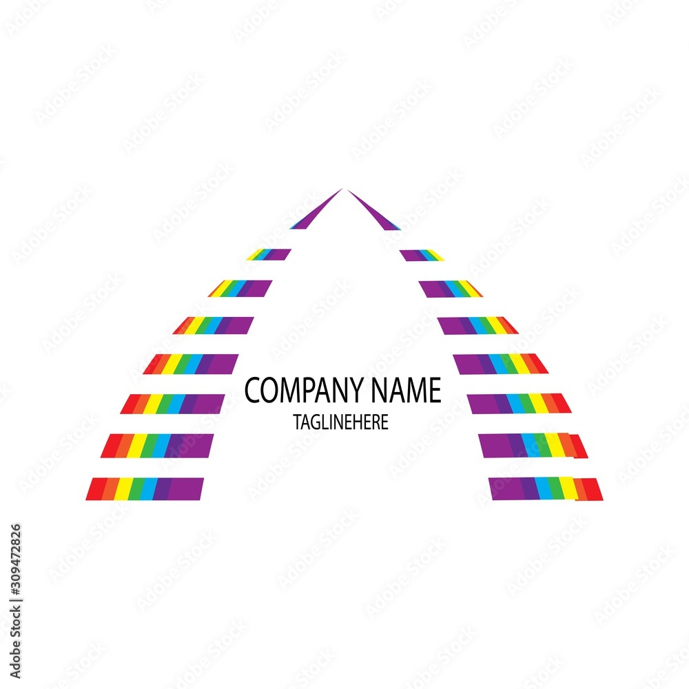 rainbow logo vector Stock Vector | Adobe Stock