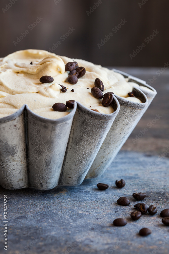 Homemade frozen Coffee Bean Ice Cream Stock Photo Adobe Stock