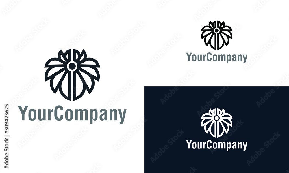 Floral and lotus logo icon design template elements. Simple minimalist template graphic illustration. Creative vector emblem, for icon or design concept.