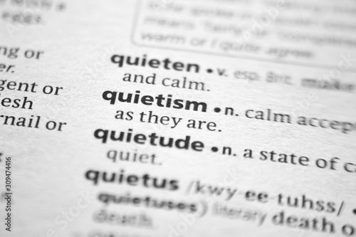 Word or phrase Quietism in a dictionary.