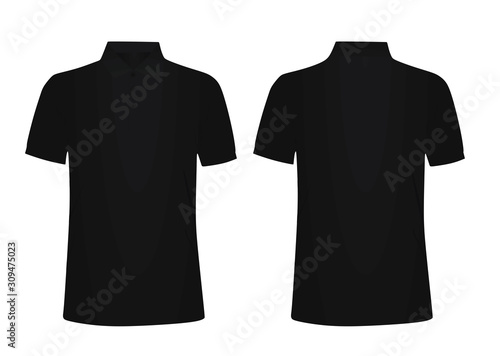 Black polo t shirt. vector illustration