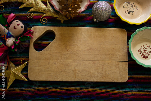 Fondo folclor mejicano navideño espacio para texto