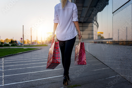 Woman with shopping bags. photo