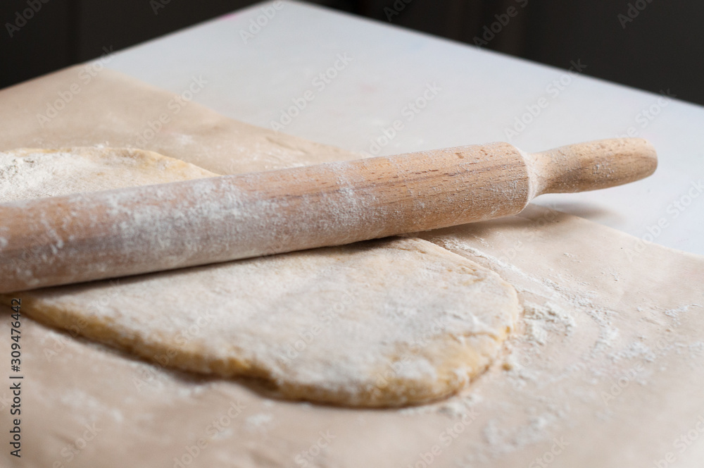 rolling pin and dough rolling pin and dough