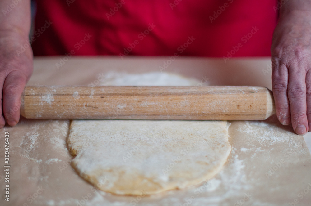 rolling pin and dough rolling pin and dough