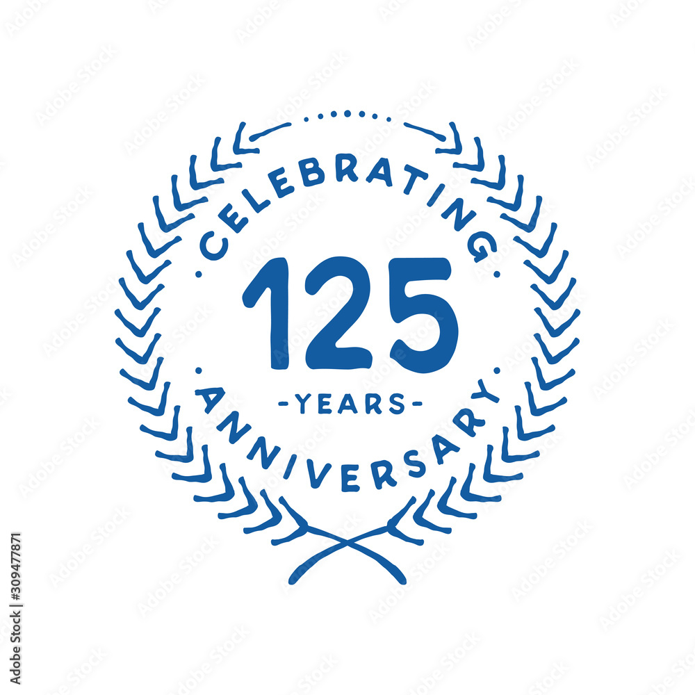 125 years design template. 125th logo. Vector and illustration. 125 years design template. 125th logo. Vector and illustration.