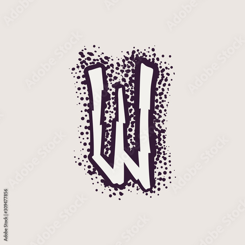 Letter W rune logo on the dots background.