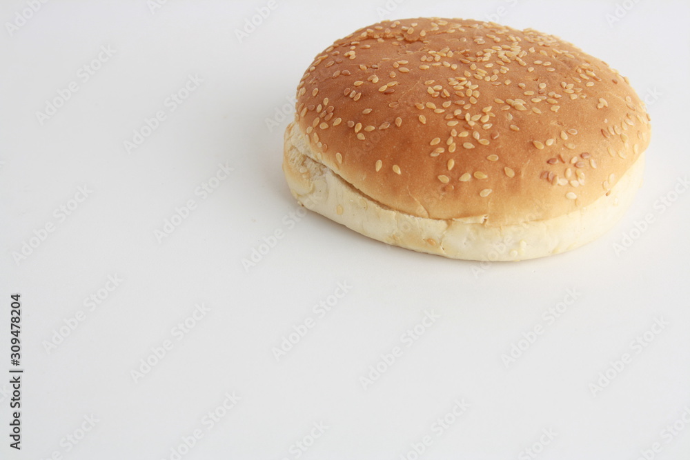 hamburger bun with sesame seeds hamburger bun with sesame seeds