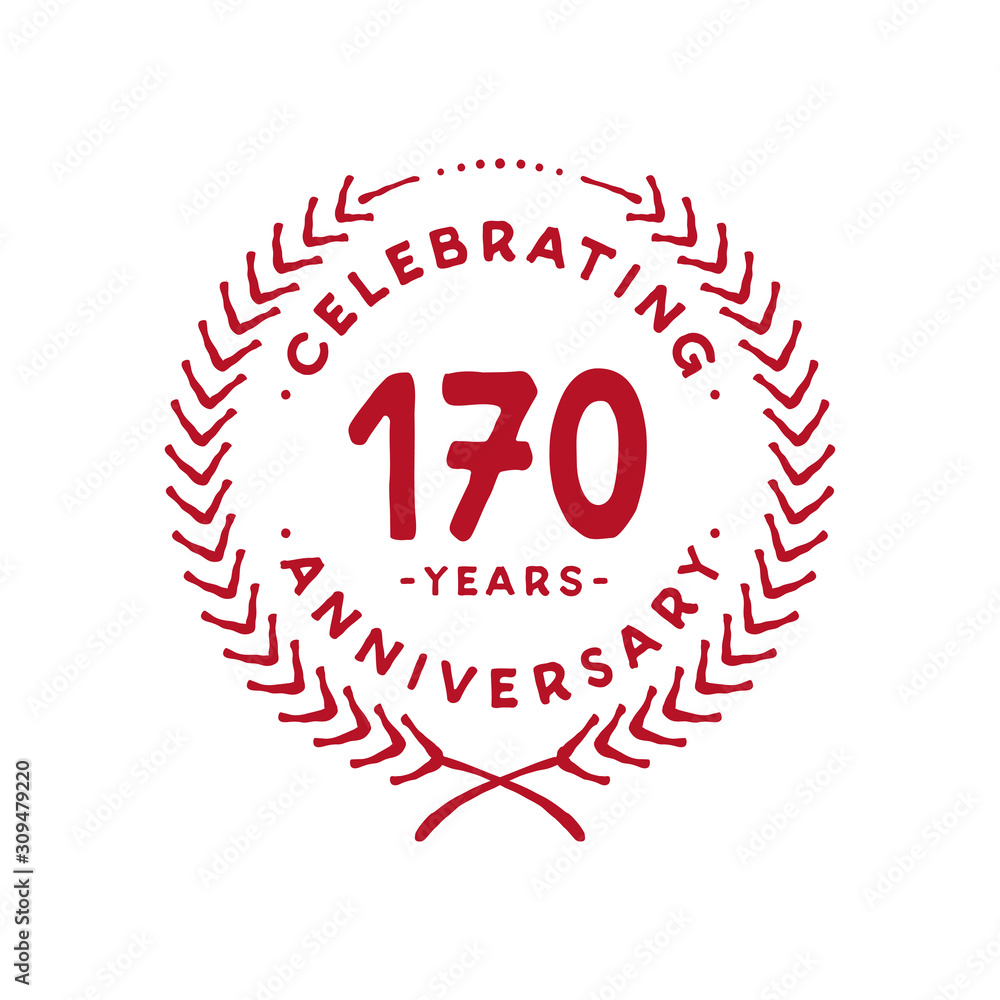 170 years design template. 170th logo. Vector and illustration. 170 years design template. 170th logo. Vector and illustration.