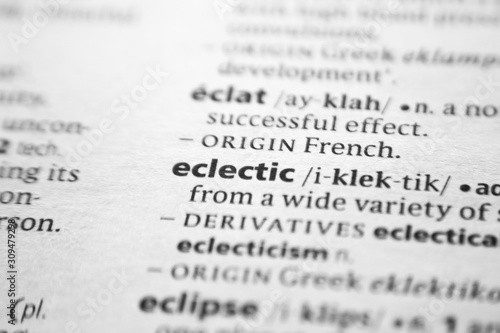 Word or phrase Eclectic in a dictionary.