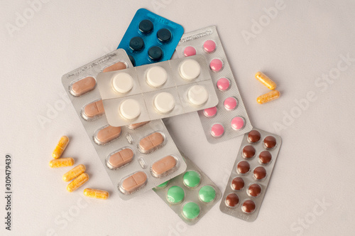 medicine pills close up