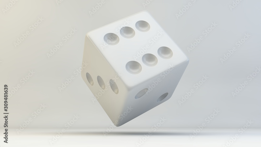 3d rendering, 3d illustration. Dices on a light background. 3d rendering, 3d illustration. Dices on a light background.