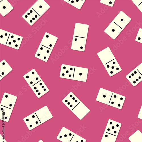 Dominoes seamless pattern. Vector background