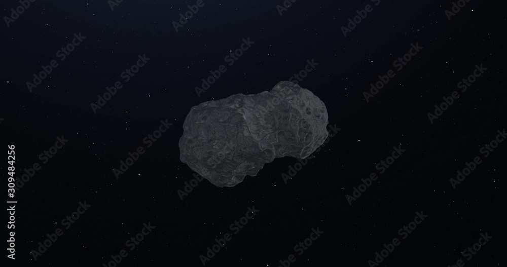 Asteroid floating space starry black background animation Stock Video ...