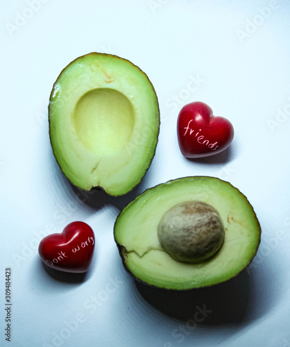 avocado on white background
