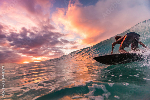 Surfer at sunset