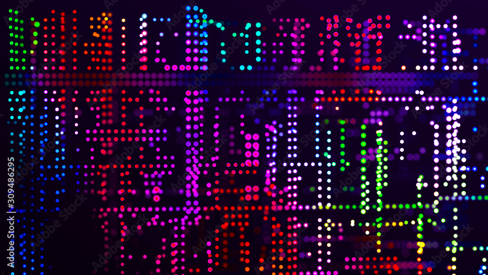 Lights background. Colored music wave. Digital technology background. Big data digital code. Futuristic dots background. 3D rendering Lights background. Colored music wave. Digital technology background. Big data digital code. Futuristic dots background. 3D rendering