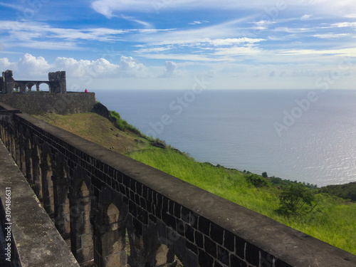 Brimstone Hill Fortress National Park is a UNESCO World Heritage Site, a well-preserved fortress on a hill on the island of St. Kitts Eastern Caribbean photo