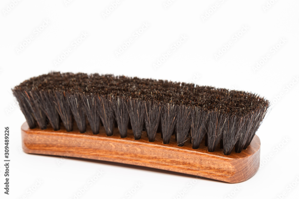 natural bristle brush isolated on white natural bristle brush isolated on white
