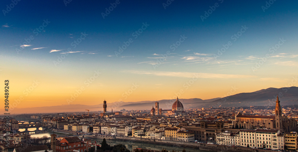 City view of Florence at sunset, Italy