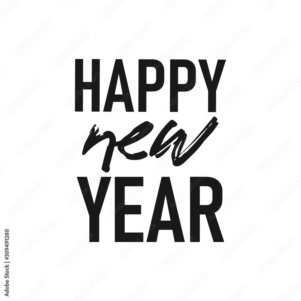 Happy new year typography sign. Vector Lettering Composition. Holiday design for greeting card. Happy new year typography sign. Vector Lettering Composition. Holiday design for greeting card.