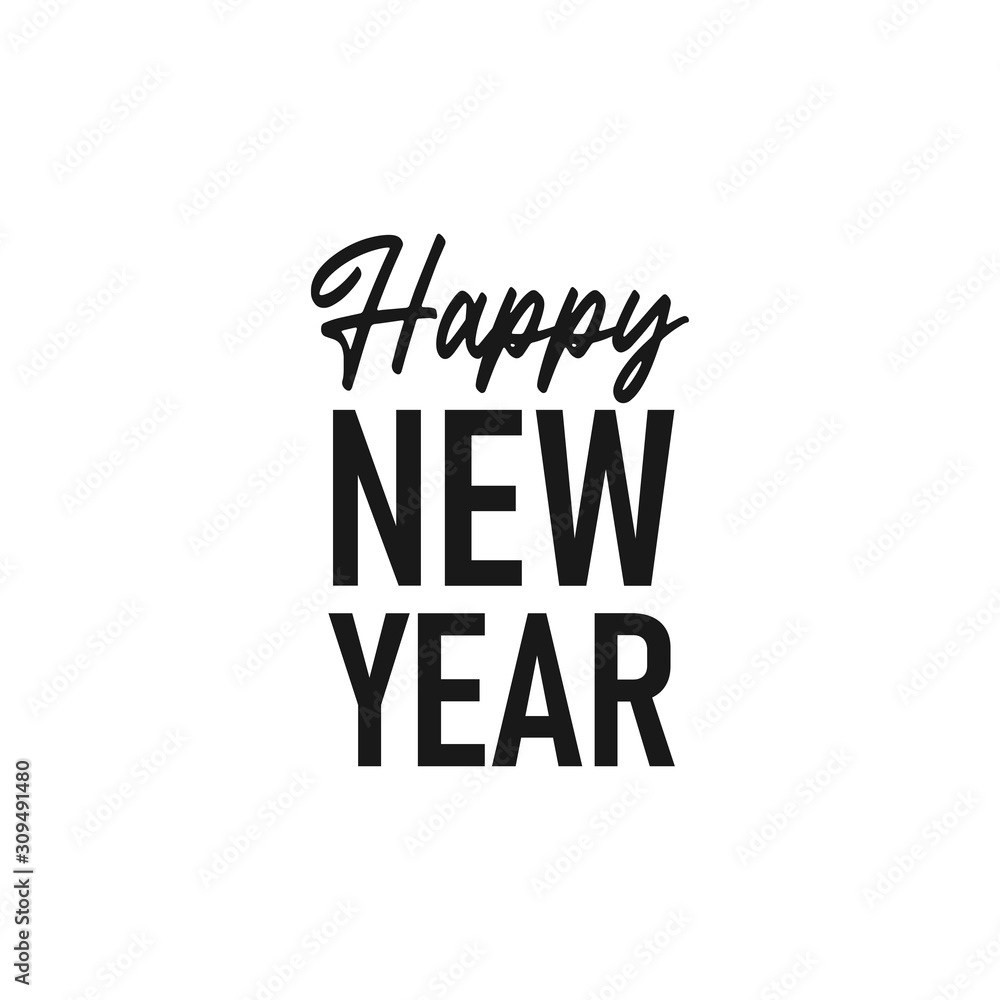 Happy new year typography sign. Vector Lettering Composition. Holiday design for greeting card. Happy new year typography sign. Vector Lettering Composition. Holiday design for greeting card.