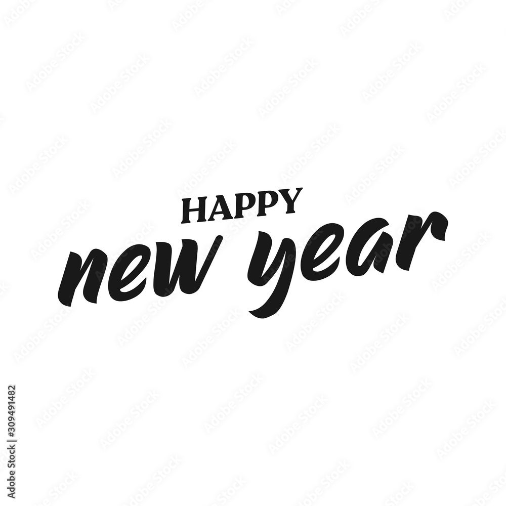 Happy new year typography sign. Vector Lettering Composition. Holiday design for greeting card. Happy new year typography sign. Vector Lettering Composition. Holiday design for greeting card.