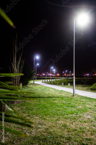 light trails on highway at night