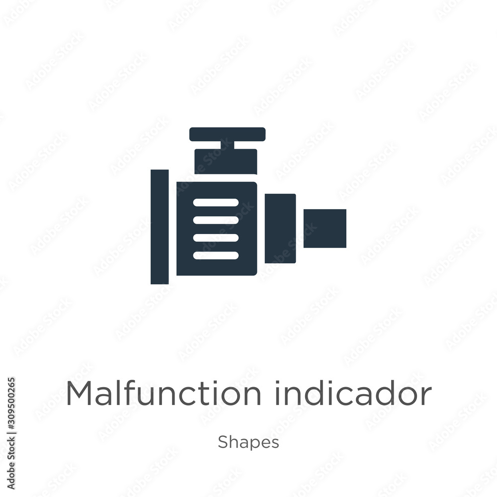Fototapeta premium Malfunction indicador icon vector. Trendy flat malfunction indicador icon from shapes collection isolated on white background. Vector illustration can be used for web and mobile graphic design, logo,