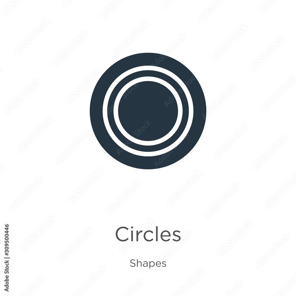 Circles icon vector. Trendy flat circles icon from shapes collection isolated on white background. Vector illustration can be used for web and mobile graphic design, logo, eps10 Circles icon vector. Trendy flat circles icon from shapes collection isolated on white background. Vector illustration can be used for web and mobile graphic design, logo, eps10