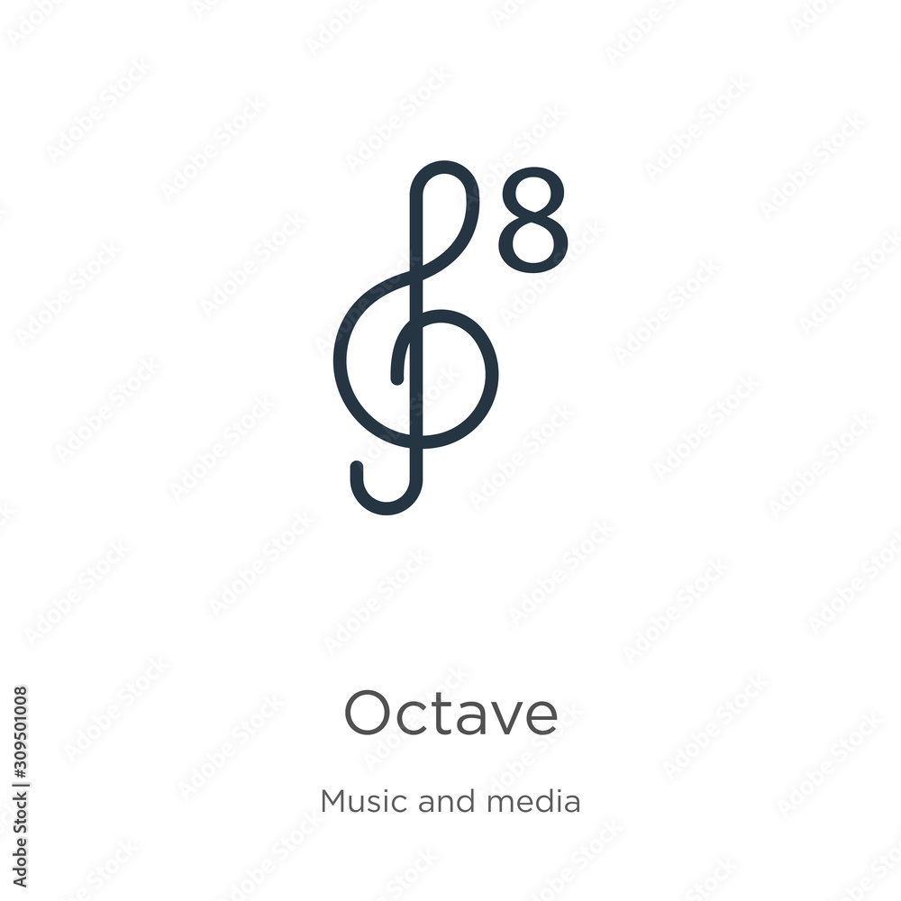 Octave icon vector. Trendy flat octave icon from music and media collection isolated on white background. Vector illustration can be used for web and mobile graphic design, logo, eps10 Octave icon vector. Trendy flat octave icon from music and media collection isolated on white background. Vector illustration can be used for web and mobile graphic design, logo, eps10