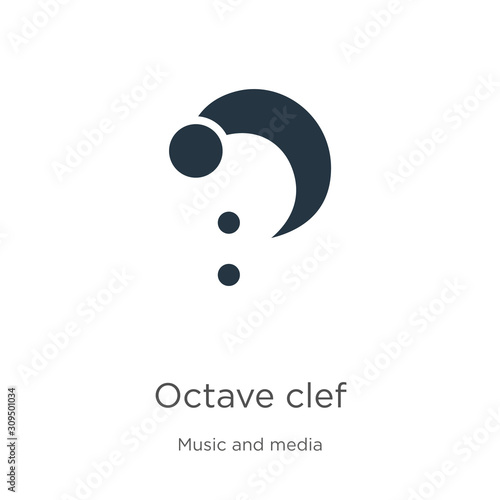 Octave clef icon vector. Trendy flat octave clef icon from music and media collection isolated on white background. Vector illustration can be used for web and mobile graphic design, logo, eps10