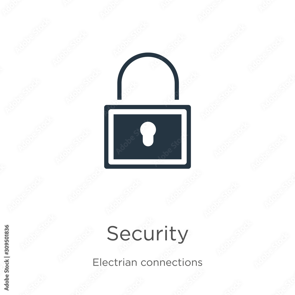 Security icon vector. Trendy flat security icon from electrian connections collection isolated on white background. Vector illustration can be used for web and mobile graphic design, logo, eps10 Security icon vector. Trendy flat security icon from electrian connections collection isolated on white background. Vector illustration can be used for web and mobile graphic design, logo, eps10