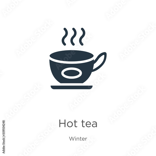 Hot tea icon vector. Trendy flat hot tea icon from winter collection isolated on white background. Vector illustration can be used for web and mobile graphic design  logo  eps10