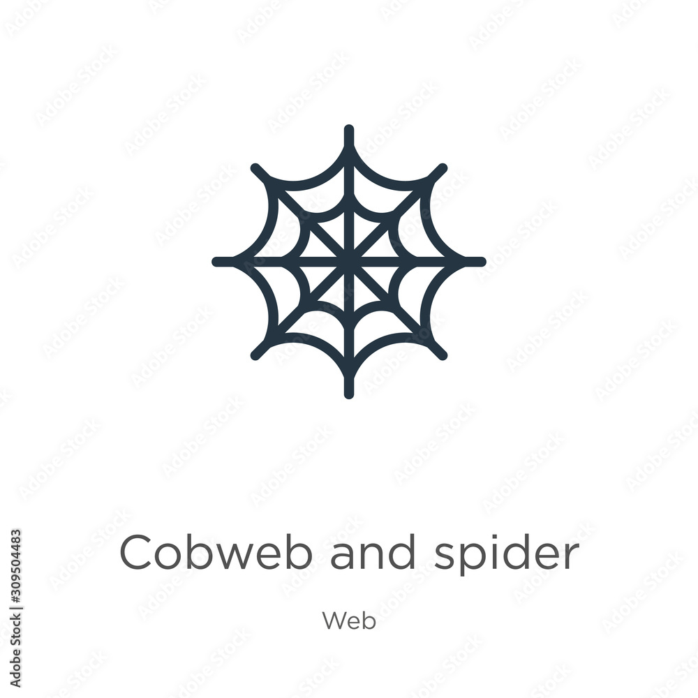 Cobweb and spider icon vector. Trendy flat cobweb and spider icon from web collection isolated on white background. Vector illustration can be used for web and mobile graphic design, logo, eps10 Cobweb and spider icon vector. Trendy flat cobweb and spider icon from web collection isolated on white background. Vector illustration can be used for web and mobile graphic design, logo, eps10