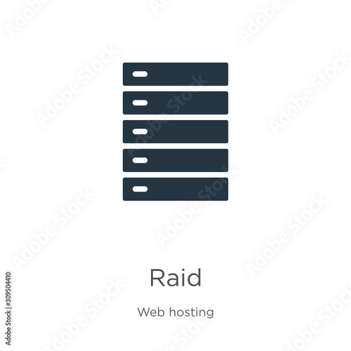 Raid icon vector. Trendy flat raid icon from web hosting collection isolated on white background. Vector illustration can be used for web and mobile graphic design, logo, eps10