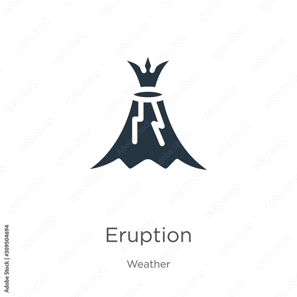 Eruption icon vector. Trendy flat eruption icon from weather collection isolated on white background. Vector illustration can be used for web and mobile graphic design, logo, eps10 Eruption icon vector. Trendy flat eruption icon from weather collection isolated on white background. Vector illustration can be used for web and mobile graphic design, logo, eps10