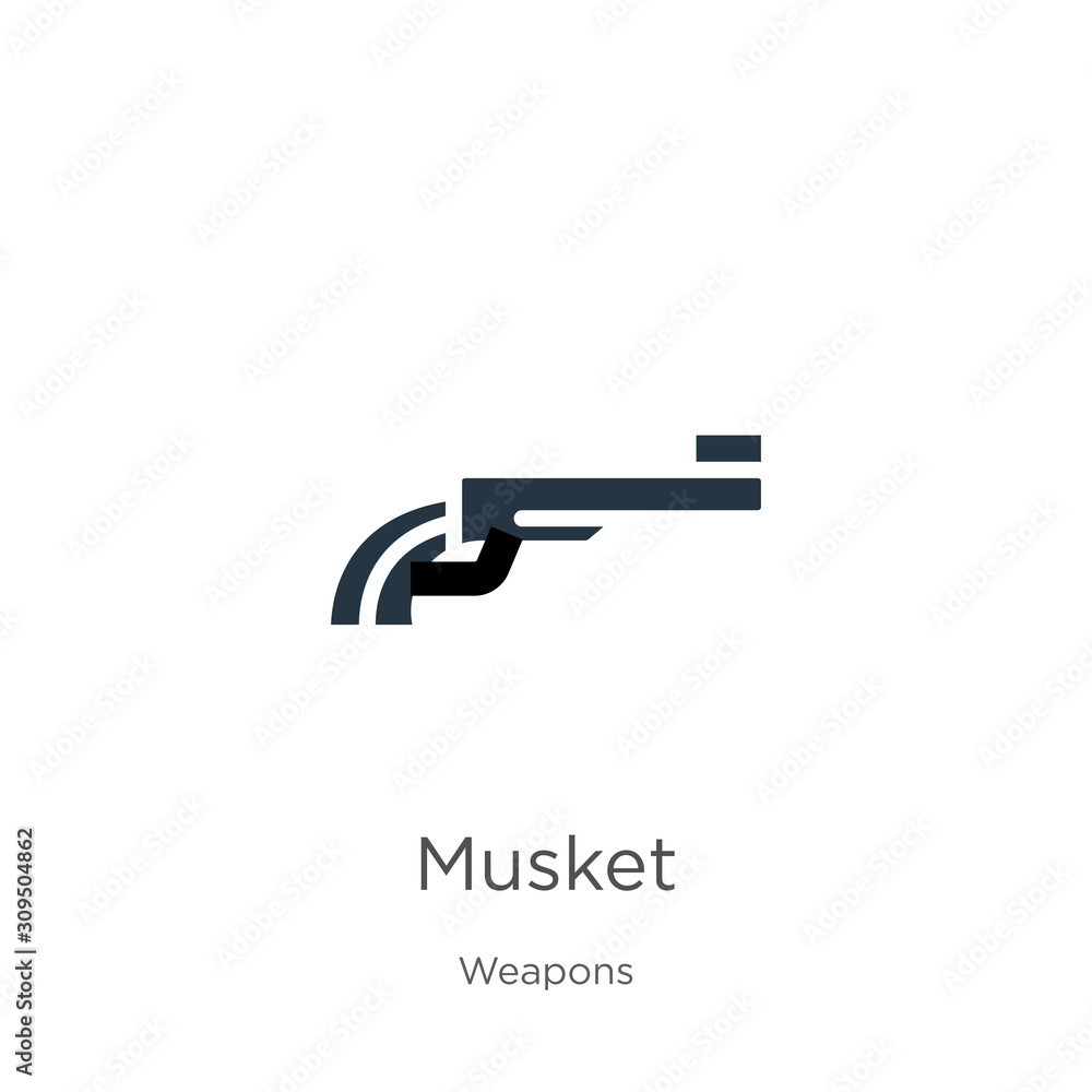 Musket icon vector. Trendy flat musket icon from weapons collection isolated on white background. Vector illustration can be used for web and mobile graphic design, logo, eps10