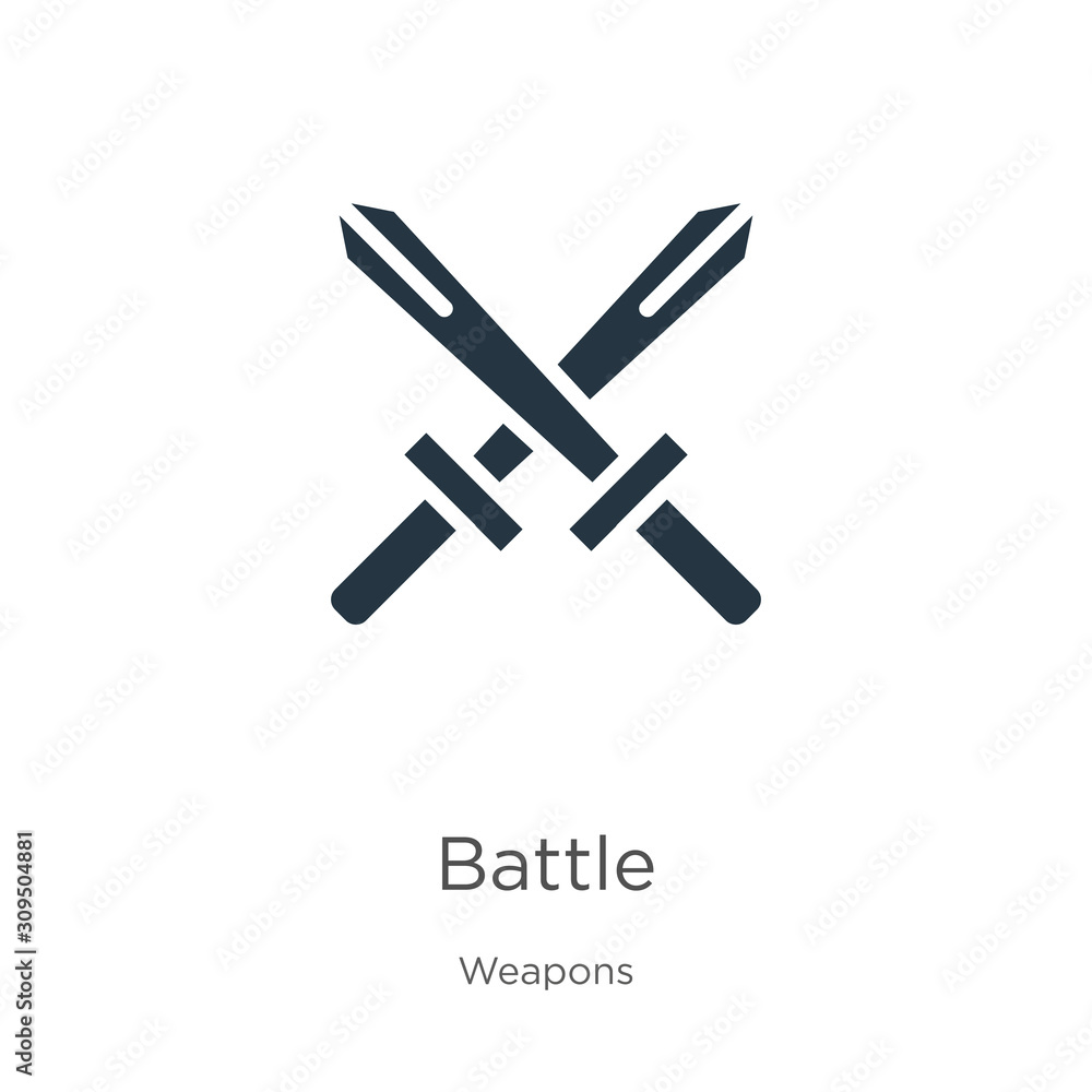 Battle icon vector. Trendy flat battle icon from weapons collection isolated on white background. Vector illustration can be used for web and mobile graphic design, logo, eps10 Battle icon vector. Trendy flat battle icon from weapons collection isolated on white background. Vector illustration can be used for web and mobile graphic design, logo, eps10