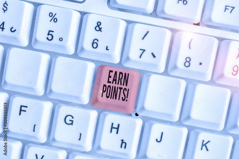 Word writing text Earn Points. Business photo showcasing collecting scores in order qualify to win big prize Word writing text Earn Points. Business photo showcasing collecting scores in order qualify to win big prize