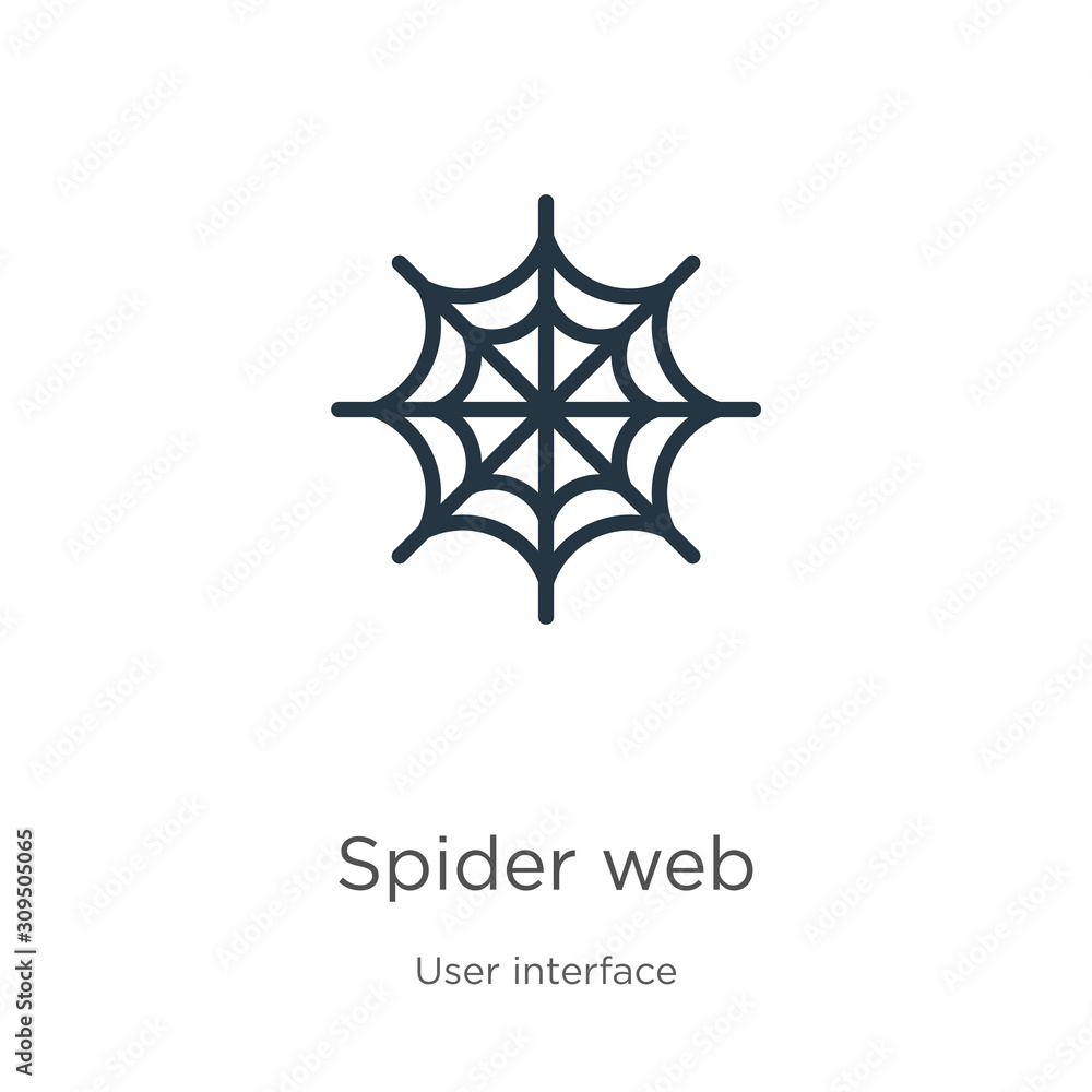 Spider web icon vector. Trendy flat spider web icon from web navigation collection isolated on white background. Vector illustration can be used for web and mobile graphic design, logo, eps10 Spider web icon vector. Trendy flat spider web icon from web navigation collection isolated on white background. Vector illustration can be used for web and mobile graphic design, logo, eps10