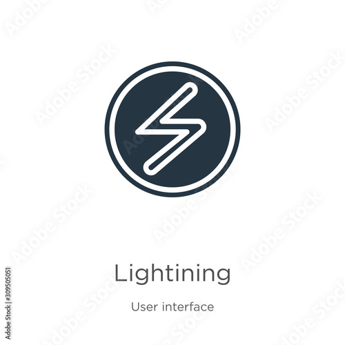 Lightining icon vector. Trendy flat lightining icon from web navigation collection isolated on white background. Vector illustration can be used for web and mobile graphic design, logo, eps10 © Premium Art