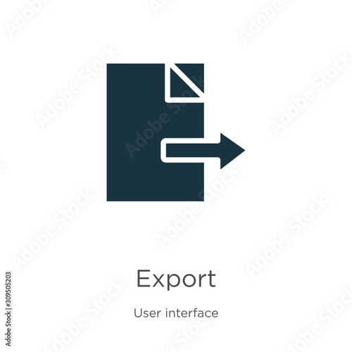 Export icon vector. Trendy flat export icon from user interface collection isolated on white background. Vector illustration can be used for web and mobile graphic design, logo, eps10