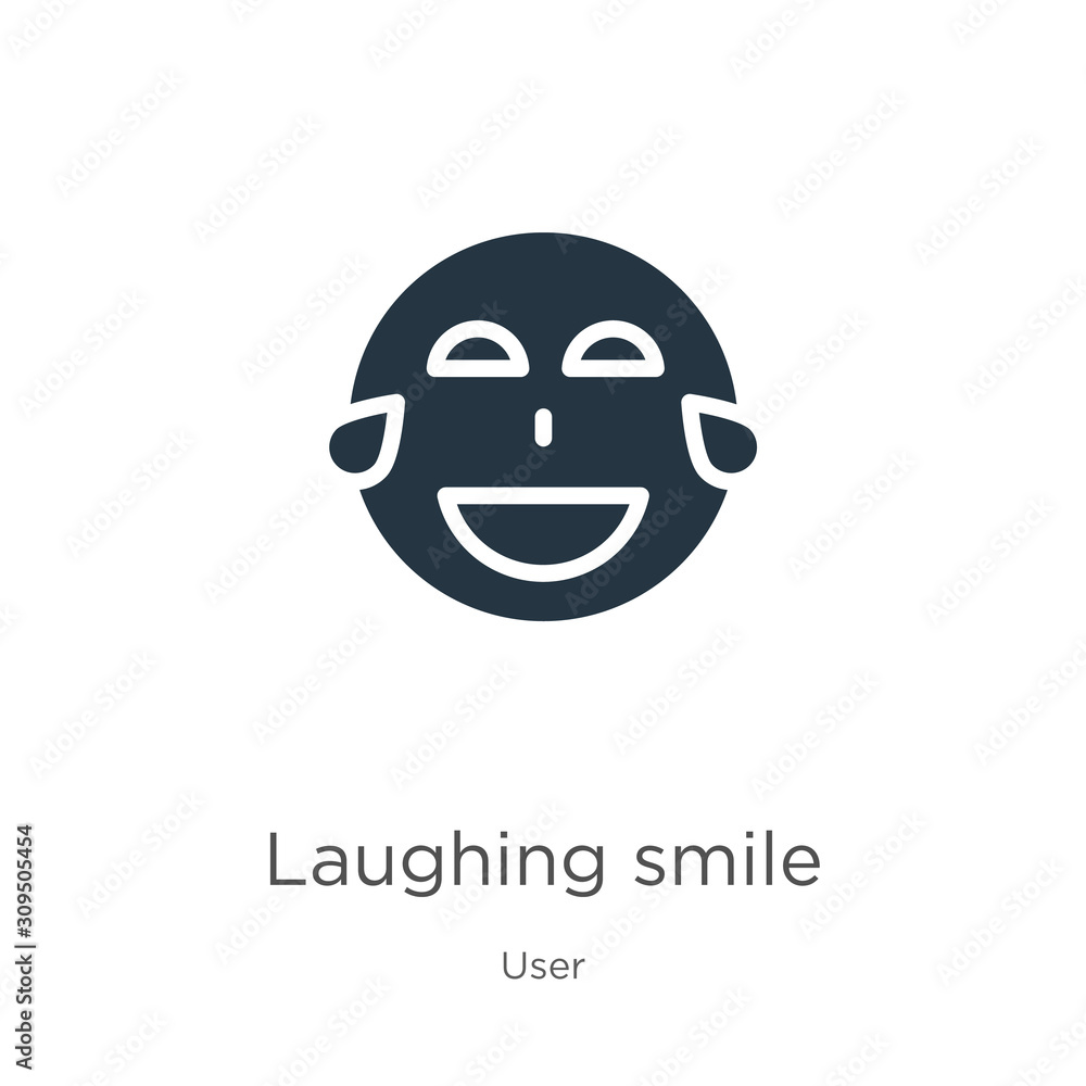 Laughing smile icon vector. Trendy flat laughing smile icon from user collection isolated on white background. Vector illustration can be used for web and mobile graphic design, logo, eps10 Laughing smile icon vector. Trendy flat laughing smile icon from user collection isolated on white background. Vector illustration can be used for web and mobile graphic design, logo, eps10