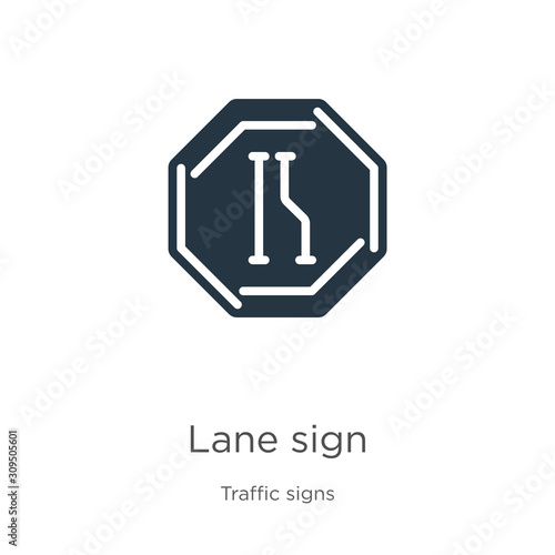 Lane sign icon vector. Trendy flat lane sign icon from traffic signs collection isolated on white background. Vector illustration can be used for web and mobile graphic design, logo, eps10