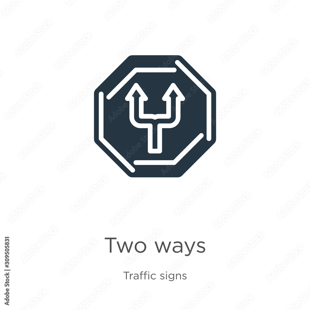 Obraz premium Two ways icon vector. Trendy flat two ways icon from traffic signs collection isolated on white background. Vector illustration can be used for web and mobile graphic design, logo, eps10