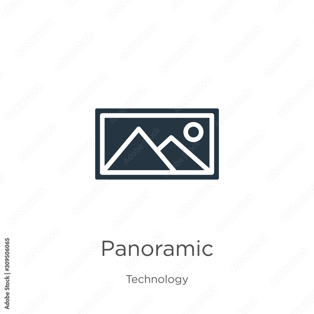 Panoramic icon vector. Trendy flat panoramic icon from technology collection isolated on white background. Vector illustration can be used for web and mobile graphic design, logo, eps10 Panoramic icon vector. Trendy flat panoramic icon from technology collection isolated on white background. Vector illustration can be used for web and mobile graphic design, logo, eps10